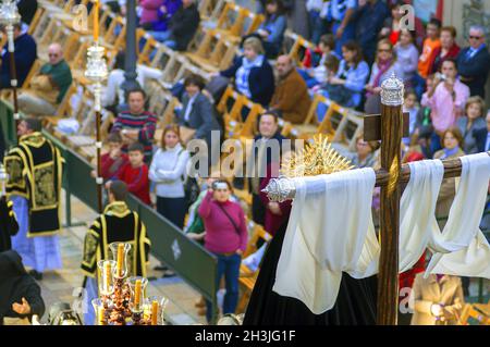 MALAGA, Spanien - APRIL 09: die traditionellen Prozessionen der Karwoche in den Straßen am 19. April 2009 in Malaga, Spanien. Stockfoto