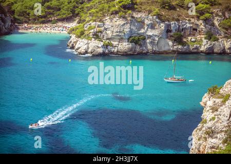 Cala Macarella auf Menorca, Balearen, Spanien Stockfoto