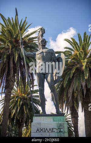 Statue des Achilles in Korfu, Griechenland Stockfoto