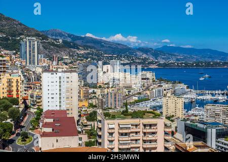 Panoramablick auf Monte Carlo, Monaco Stockfoto