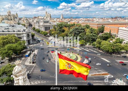 Cibeles Brunnen auf der Plaza de Cibeles in Madrid Stockfoto