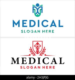 Moderne Bildung medizinische pharmazeutische Gesundheit caduceus Logo Design Stock Vektor