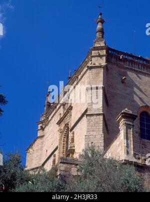 PUERTA DEL PERDON EN LA FACHADA OCCIDENTAL DE LA CATEDRAL DE CORIA - SIGLO XVI-ESTILO PLATERESCO. Autor: PEDRO DE IBARRA. Lage: CATEDRAL DE SANTA MARIA DE LA ASUNCIÓN. Cória. CACERES. Spanien. Stockfoto