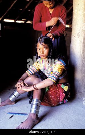 Nepal, Terai-Gebiet, Rana Tharu ethnische Gruppe Stockfoto