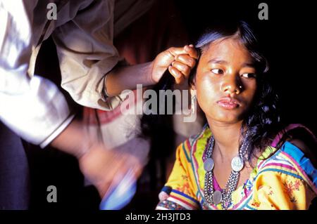 Nepal, Terai-Gebiet, Rana Tharu ethnische Gruppe Stockfoto