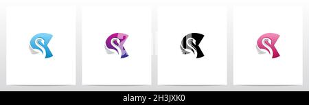 Schwan auf Buchstabe Logo Design C Stock Vektor