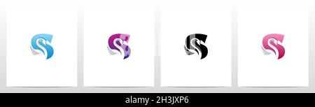 Schwan auf Buchstabe Logo Design S Stock Vektor