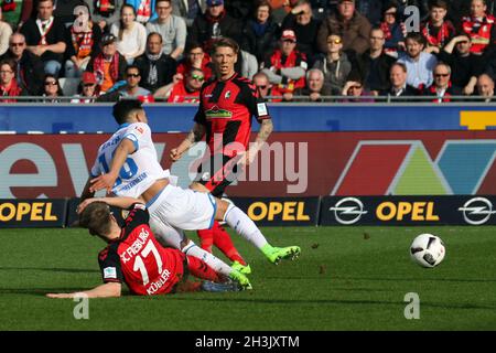 1. BL: 16-17 - Matchday 24 - SC Freiburg gegen TSG Hoffenheim Stockfoto