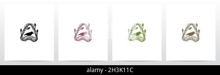 Letter Shaped Nest Logo Design A Stock Vektor