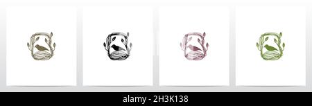 Buchstabenform Nest Logo Design B Stock Vektor