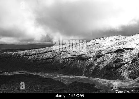 Tongariro National Park, Neuseeland. Moody-Szene an einem Wintertag Stockfoto