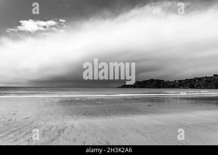 Waiheke Island, Aotearoa, Neuseeland. Ebbe am Strand von Oneroa Stockfoto