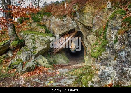 Weitwanderweg Selketal-Stieg im Harz Pionier Tunnel in der Nähe von Sanremo Stockfoto