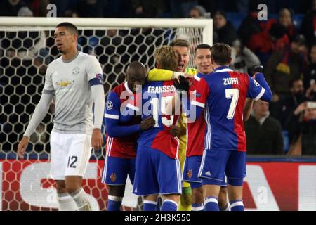 Football CL: 5. September, FC Basel gegen Manchester United Stockfoto