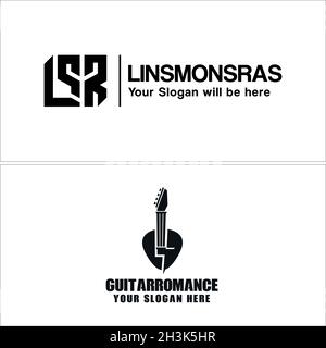 Initial Letter Logo Gitarre Bass Icon Design Stock Vektor