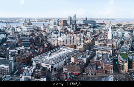 In ganz Großbritannien - Ein Tag in Liverpool - Blick vom Radio City Tower Stockfoto