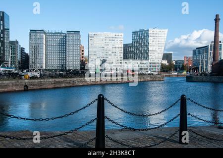 In ganz Großbritannien - Ein Tag in Liverpool - Blick über Canning Dock Stockfoto