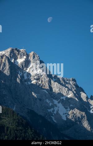 Auf der Zugspitze, dem höchsten Berg in Deutschland Stockfoto