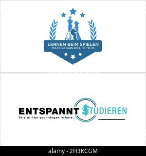 Modernes Schachpferd-Ritter-Logo-Design Stock Vektor