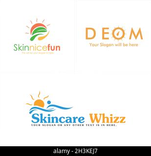 Moderne Natur Hautpflege Blatt Menschen Logo-Design Stock Vektor