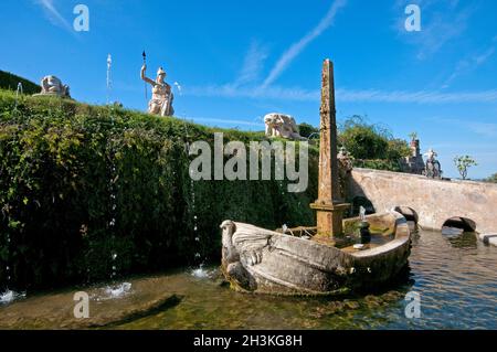 Brunnen von Rometta (von Luigi Maccarone), Villa d'Este, Tivoli, Latium, Italien Stockfoto