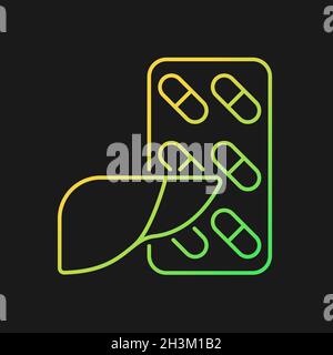 Ergänzungen für Leber Gradient Vektor-Symbol für dunkle Thema Stock Vektor