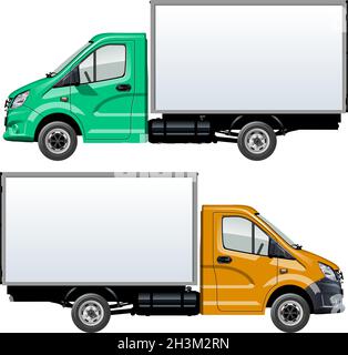 Vector LKW Vorlage isoliert auf weiß. Verfügbares EPS-10, das durch Gruppen und Ebenen getrennt ist, mit Transparenzeffekten für ein Neumalen mit einem Klick Stock Vektor