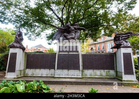 Zweiter Burenkrieg, Südafrika 1899 1902 Memorial. Town Hall Square, Leicester, England Stockfoto