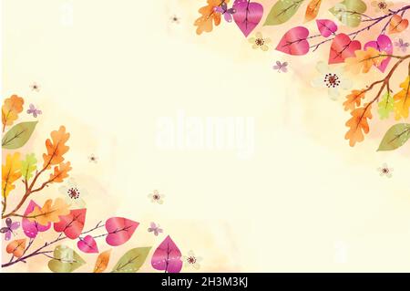 Farbenfroher herbstlicher Hintergrund mit Vektor-Design-Illustration für leeren Raum Stock Vektor