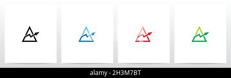 Liniendiagramm zum Entwurf des Buchstabens des Logos A Stock Vektor