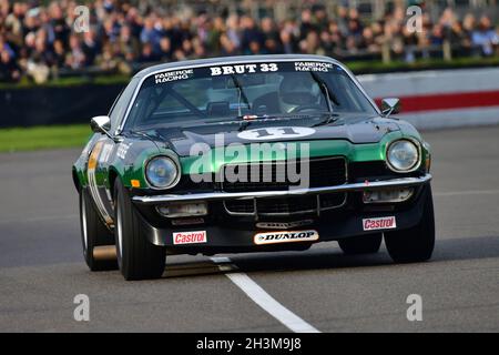 Stuart Graham, Chevrolet Camaro Z28, Gerry Marshall Trophy, Gruppe 1 Saloon-Autos, die in den Jahren zwischen 1970 und 1982 fuhren, bestehend aus zwei Stockfoto