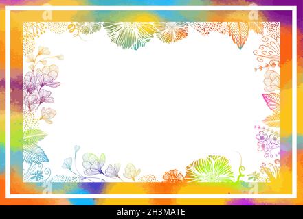 Schöne florale mehrfarbigen Hintergrund. Bilderrahmen. Vektorgrafik Stock Vektor