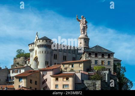 Espaly Saint Marcel, Wallfahrtskirche St. Joseph de Bon Espoir in der Nähe von le Puy en Velay, Departement Haute Loire, Auvergne Rhone Alpes, Frankreich Stockfoto