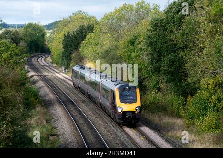 Crosscountry Voyager Dieselzug in Shrewley, Warwickshire, England, Großbritannien Stockfoto