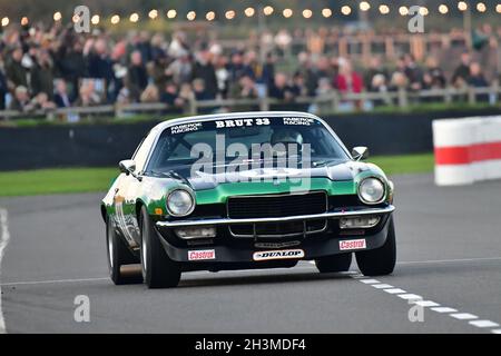 Stuart Graham, Chevrolet Camaro Z28, Gerry Marshall Trophy, Gruppe 1 Saloon-Autos, die in den Jahren zwischen 1970 und 1982 fuhren, bestehend aus zwei Stockfoto