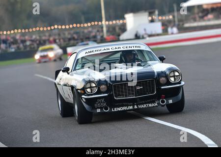 Jack Young, Chevrolet Camaro Z28, Gerry Marshall Trophy, Gruppe 1 Saloon Autos, die in den Jahren zwischen 1970 und 1982 fuhren, bestehend aus zwei HE Stockfoto