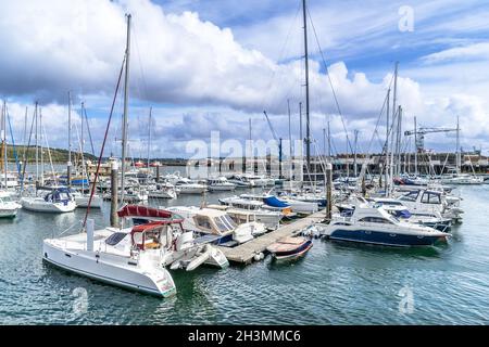 Falmouth Marina in Cornwall Stockfoto