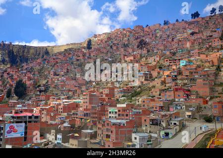 El Alto, La Paz, Bolivien. Panoramablick. Stockfoto