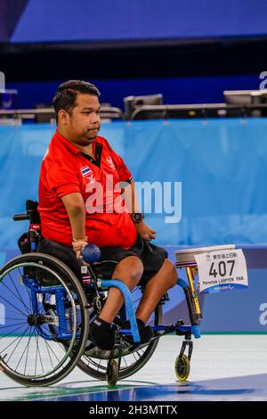 Tokio, Japan, 30. August 2021, Tokio 2020 Paralympische Spiele, Boccia-Turnier. Pornchok Larpyen Stockfoto