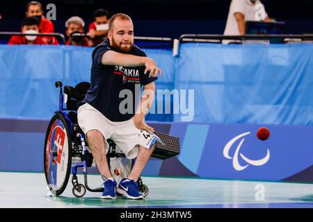 Tokio, Japan, 30. August 2021, Tokio 2020 Paralympische Spiele, Boccia-Turnier. Samuel Andrejci Stockfoto