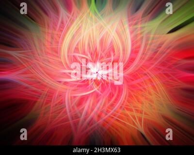 3D-Rendering eines abstrakten, leuchtend roten Spiralhintergrunds Stockfoto