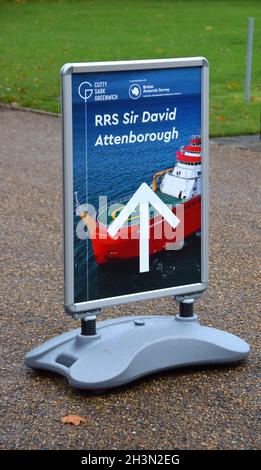 29/10/2021 Greenwich UK das National Maritime Museum Greenwich in Zusammenarbeit mit der British Antarctic Survey Organisation hat einen sehr erfolgreichen Erfolg Stockfoto