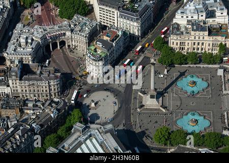 UK, London, Luftaufnahme des Trafalgar Square Stockfoto