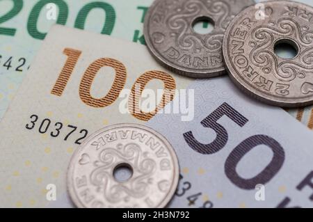 Dänische Krone, Währung aus dänemark in europa Stockfoto