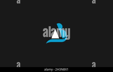 BUCHSTABEN AB-LOGO-DESIGN MIT NEGATIVEM PLATZEFFEKT FÜR DIE ILLUSTRATION Stock Vektor