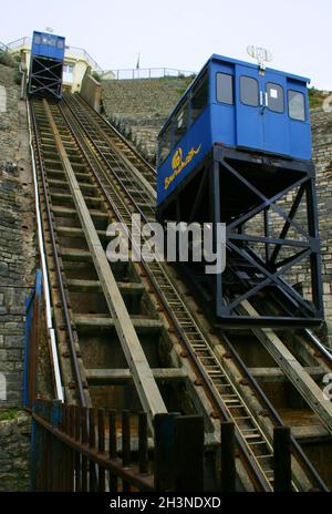 Bournemouth East Cliff Railway Lift Standseilbahn Stockfoto