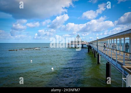 Pier von Heringsdorf an der deutschen Ostseeküste an Die Insel Usedom Stockfoto