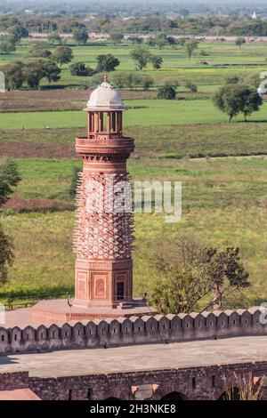Hiran Minar in der antiken Stadt Fatehpur Sikri, Bundesstaat Uttar Pradesh, Indien Stockfoto