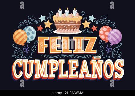 Happy Birthday Schriftzug Vektor Design Illustration Stock Vektor