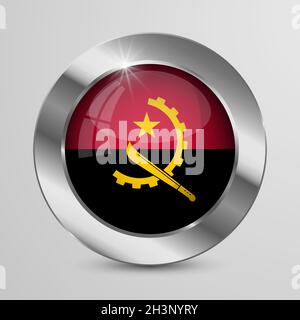 EPS10 Vector Patriotic-Knopf mit Angola-Flaggenfarben. Ein Element der Wirkung für die Verwendung, die Sie daraus machen möchten. Stock Vektor